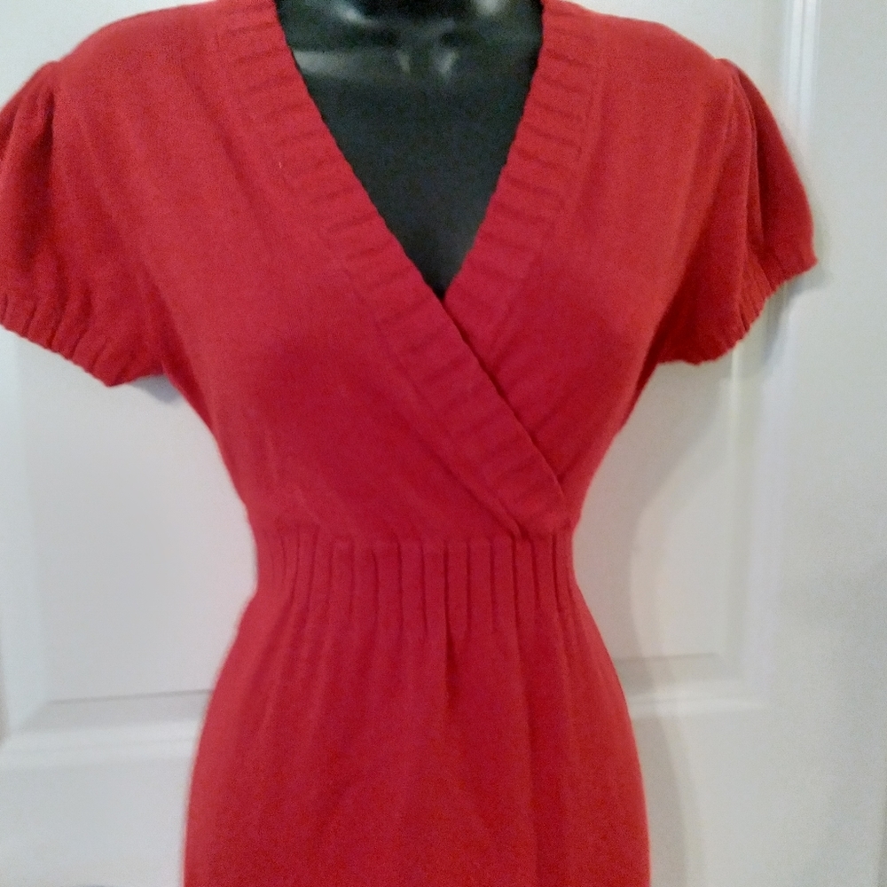 #700 Girls XL xhilaration Knit Dress Red Tie - Picture 3 of 16